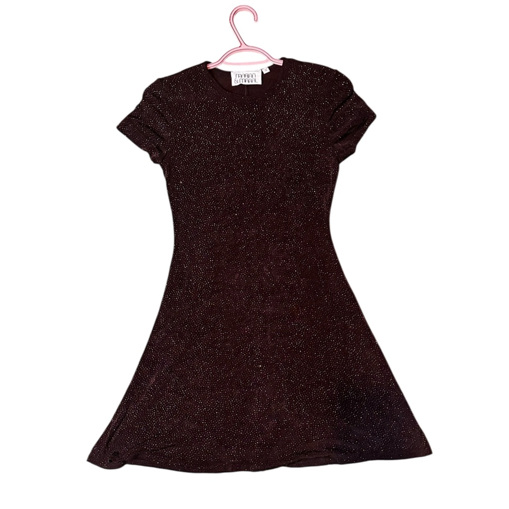 Y2K brown sparkle dress, small